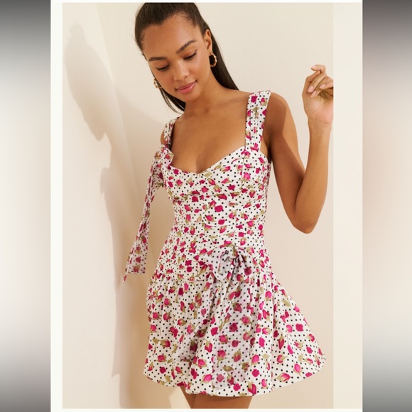 For Love & Lemons Betty Bud Rose Mini Dress Size S - Picture 2 of 14